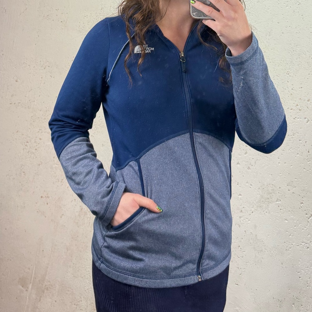 The North Face Cinder 100 Womens Size Medium Blue Jacket Full Zip Pockets Jacket